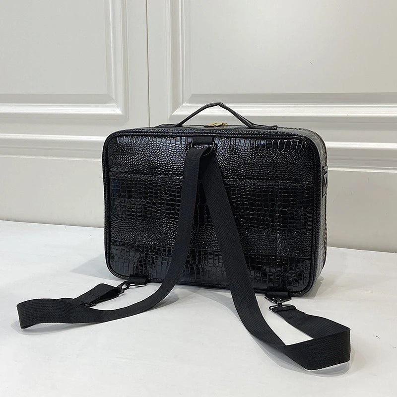 Large PU Leather Makeup Case – Professional Storage for Travel and Cosmetics