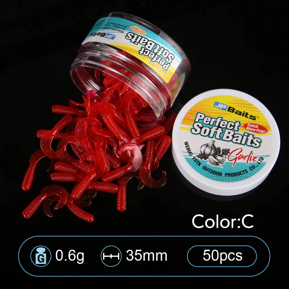 Luminous Rubber Worm Baits – 35mm Soft Swimbait for Freshwater Bass Fishing
