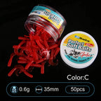Luminous Rubber Worm Baits – 35mm Soft Swimbait for Freshwater Bass Fishing