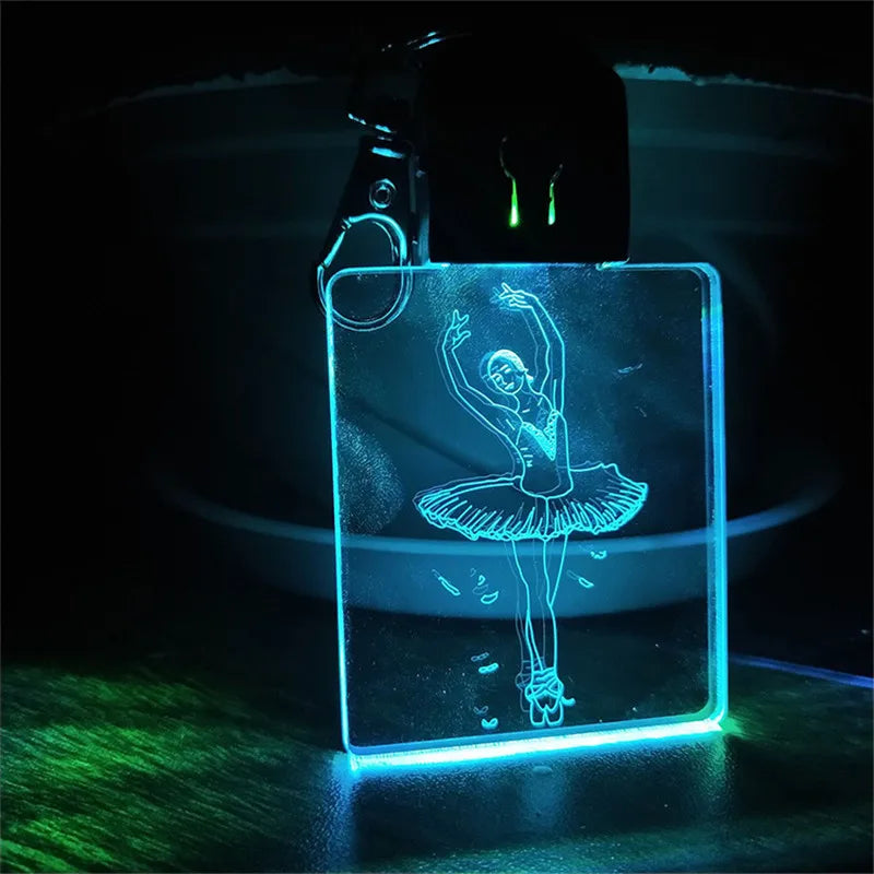 Acrylic LED Keychain – RGB Light Up Key Pendant for DIY Wedding Decor Gifts
