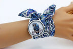 Fabric Wristwatch – Silver Quartz Analog Timepiece for Women
