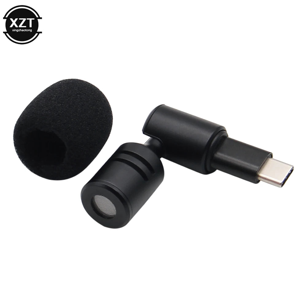 Portable Mini Microphone – 3.5mm Type-C Flexural Mic for Phone and Laptop