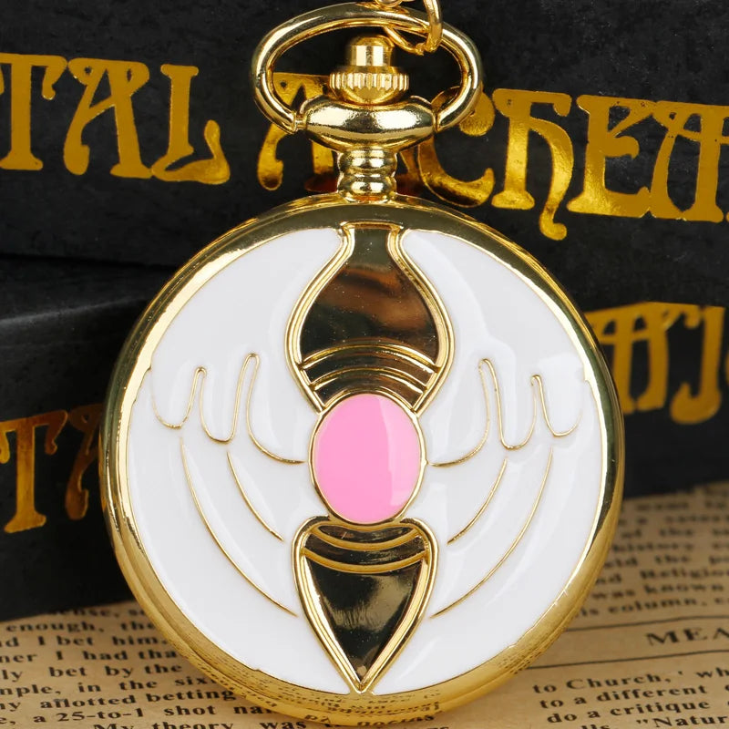 Red Sakura Pocket Watch – Vintage Anime Cosplay Accessory for Women