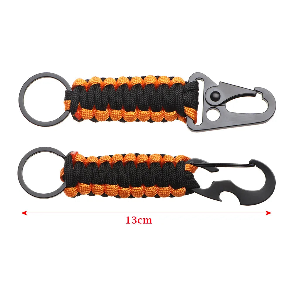 Paracord Survival Keychain – Military Carabiner for Outdoor Camping Gear