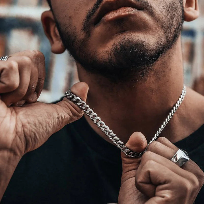 Stainless Steel Cuban Link Chain – 3-7mm Necklace for Men and Women