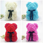 Artificial Rose Bear – 25cm Flower Figurine for Valentine Anniversary Gift