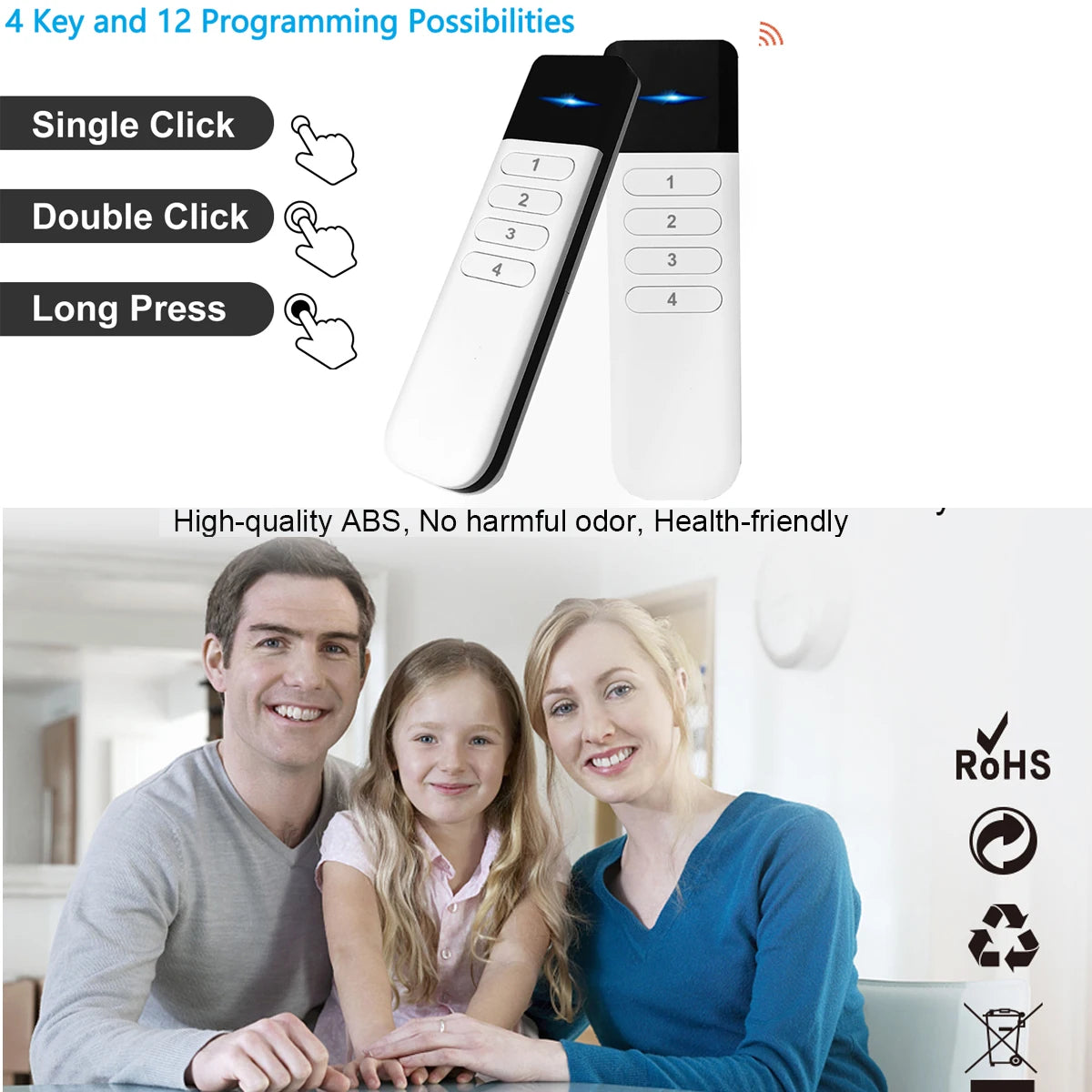 Tuya ZigBee Smart Scene Switch – 4-Key Wireless Remote for Home Automation