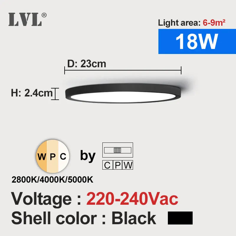 LED Ceiling Light – Wood Grain Golden Finish for Kitchen and Bedroom