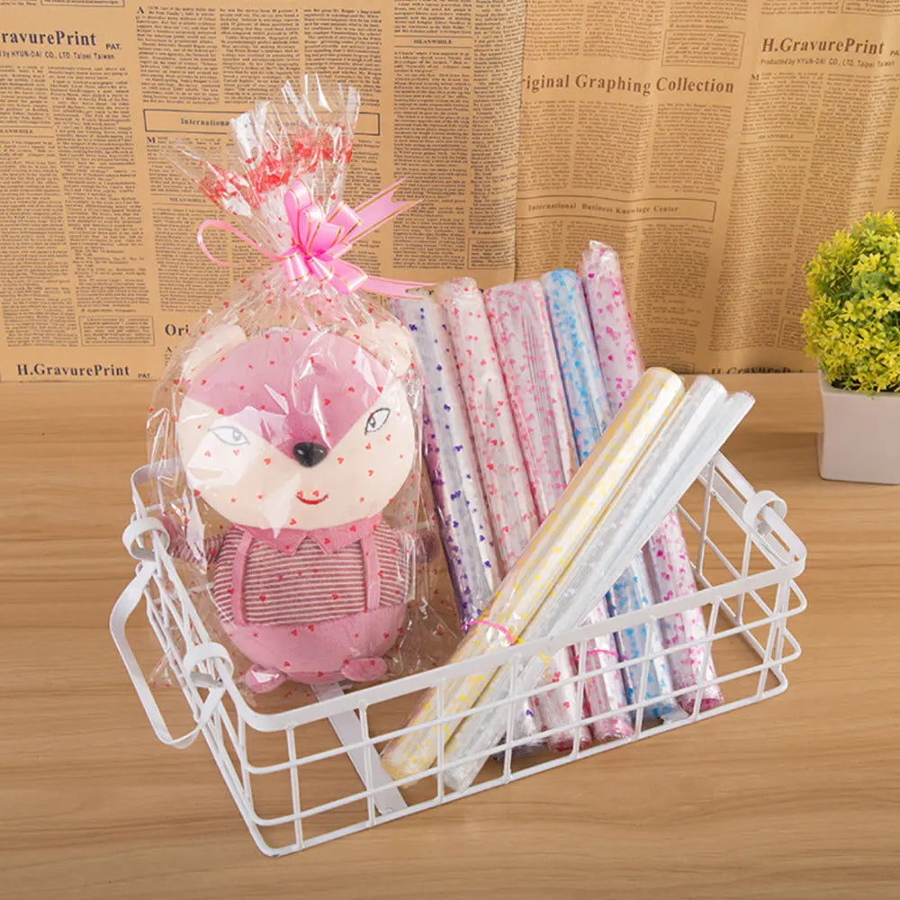 Transparent OPP Plastic Bags – Heart Print Gift Packaging for Party Favors