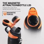 Stainless Steel Vacuum Flask – Magnetic Lid Thermal Mug for Outdoor Sports