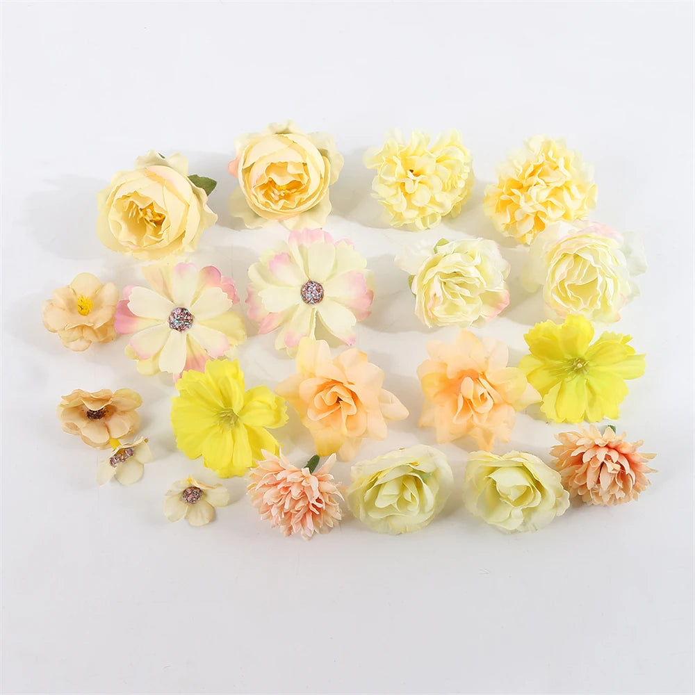 Artificial Flower Heads – Silk Craft Supplies for Wedding Home Decoration