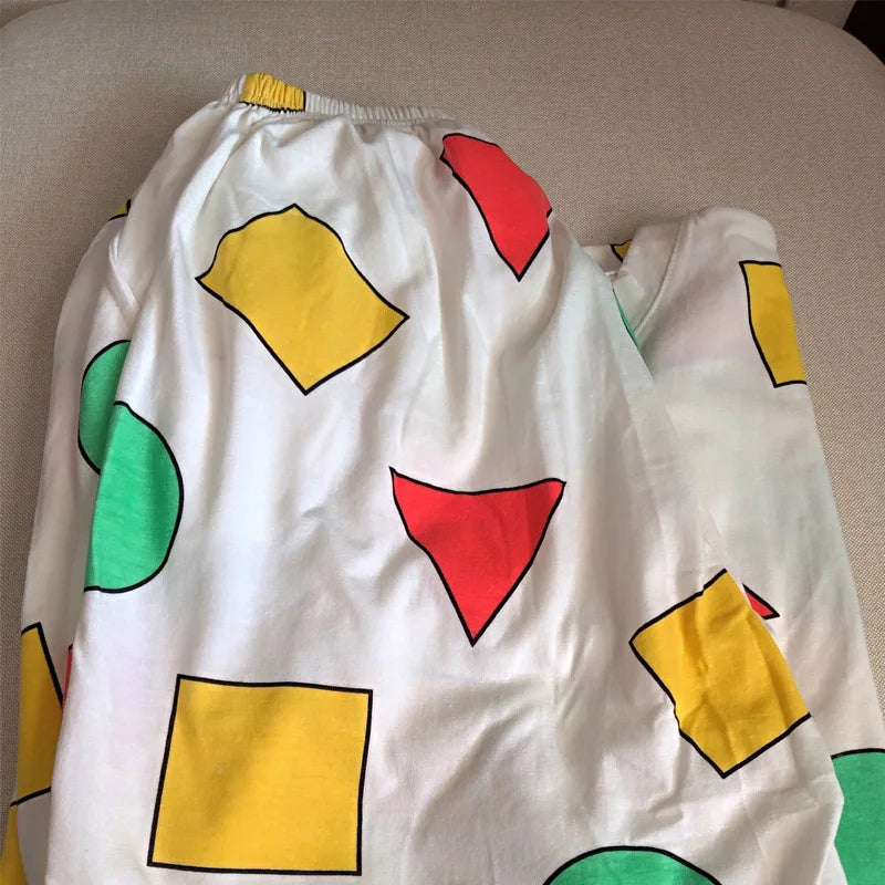 Crayon Shin-chan Cotton Pajama Set – Summer Sleepwear for Couples