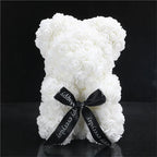 Artificial Rose Bear – 25cm Flower Figurine for Valentine Anniversary Gift