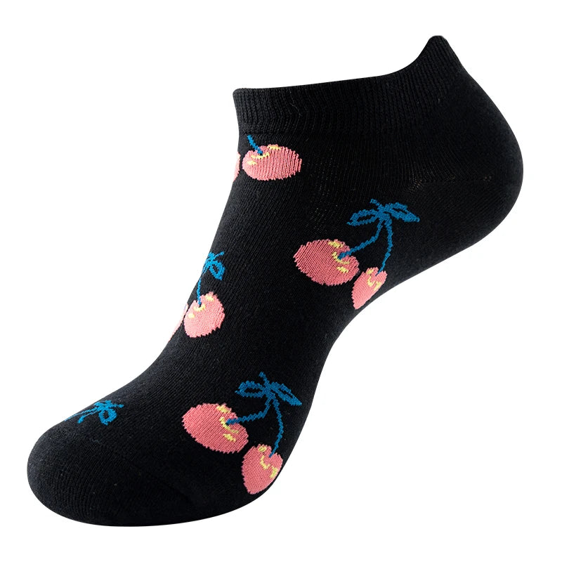 Avocado Cotton Boat Socks – Funny Fruit Pattern for Men and Women