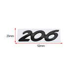 Metal Car Emblem Badge – Glossy Black Chrome Decal for Peugeot 206 Accessories