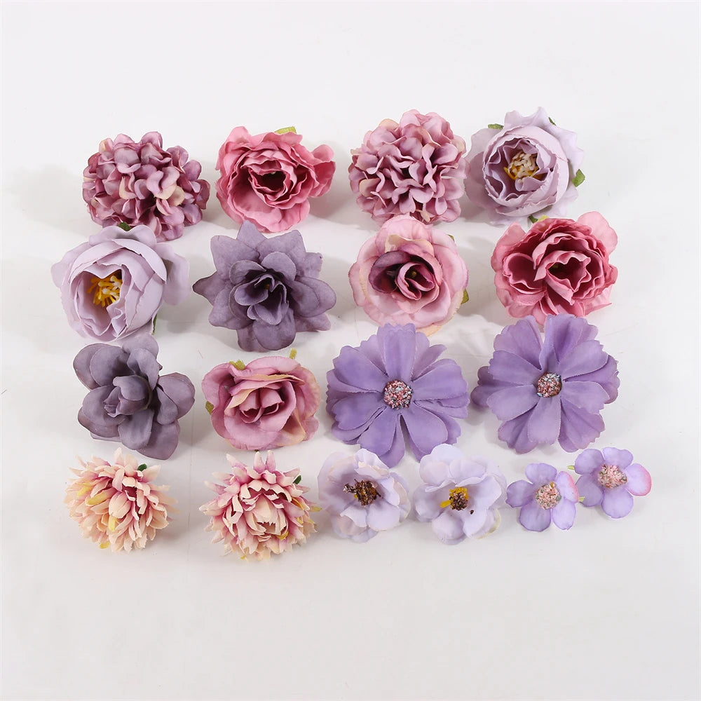 Artificial Flower Heads – Silk Craft Supplies for Wedding Home Decoration