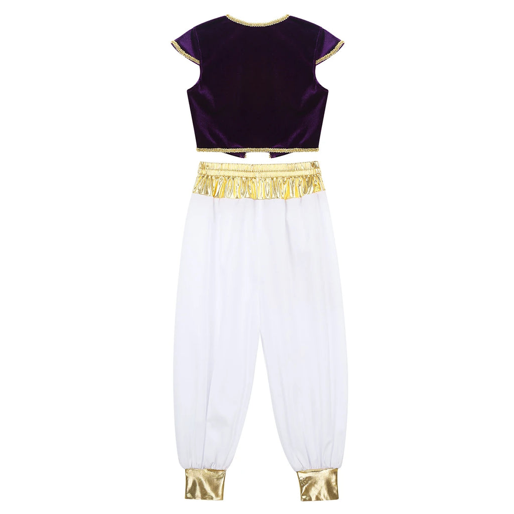 Boys Arabian Prince Costume – Vest and Pant Set for Halloween Cosplay