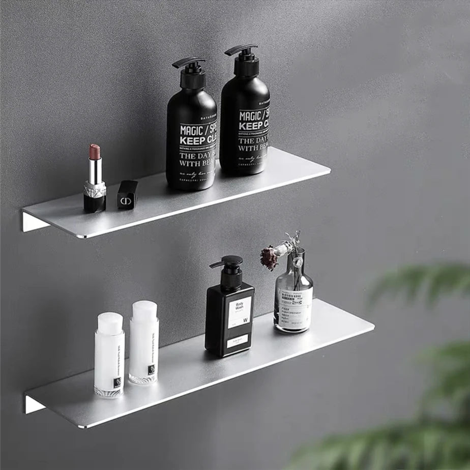 Aluminum Wall Storage Shelf – Bathroom Mirror Organizer for Shower Room
