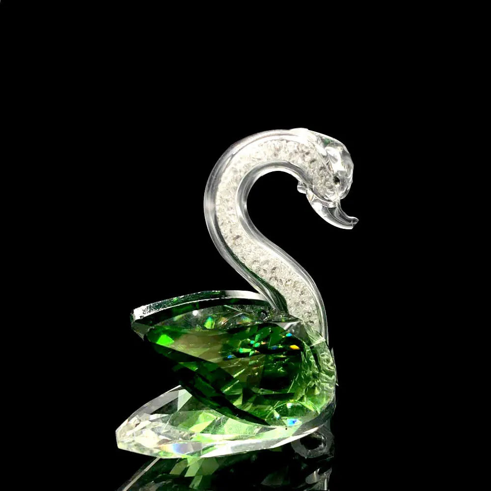 Crystal Swan Figurine – Diamond Glass Ornament for Home Decor and Kids Gifts
