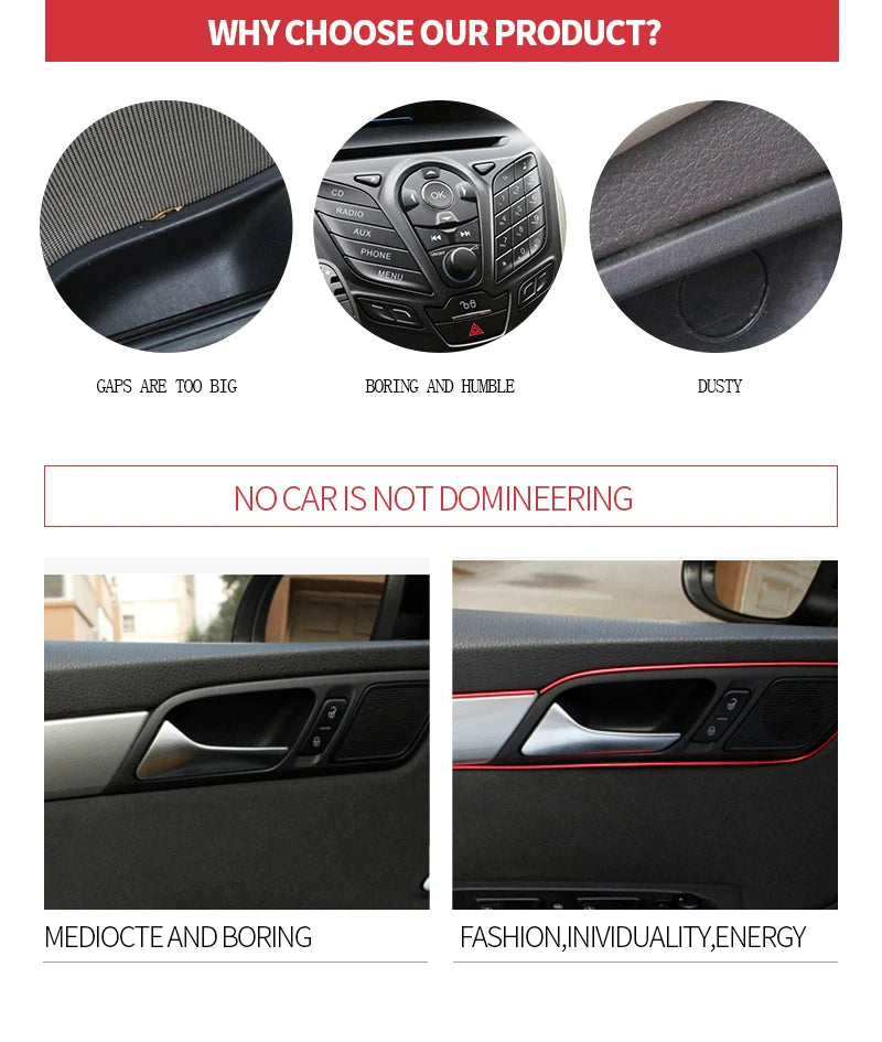 Flexible Car Interior Trim – 5m Decorative Molding for Dashboard Styling