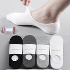 Invisible Cotton Boat Socks – Non-Slip Silicone Ankle Liners for Men