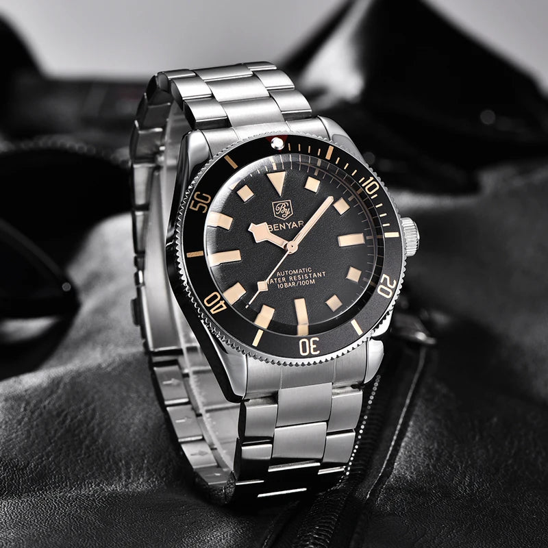 Automatic Mechanical Wristwatch – Stainless Steel for Business Men