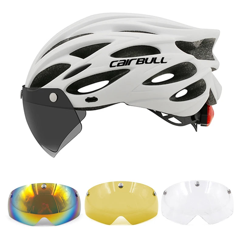 Adjustable Cycling Helmet – LED Light Visor for Road and Mountain Bike