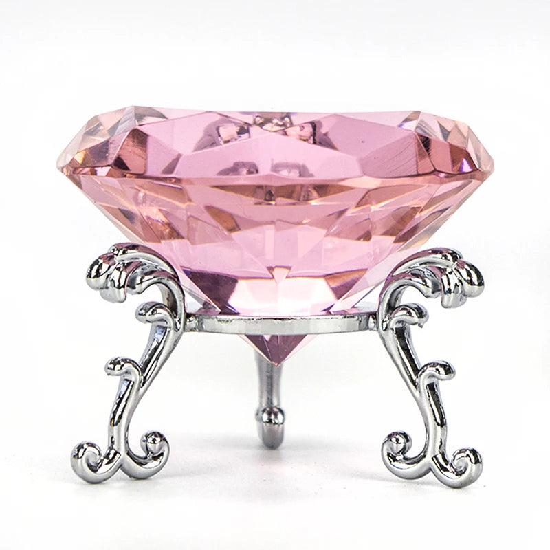 Clear Crystal Diamond Ornament – Glass Home Decor for Wedding and Gifts