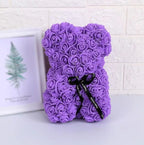 Artificial Rose Bear – 25cm Flower Figurine for Valentine Anniversary Gift