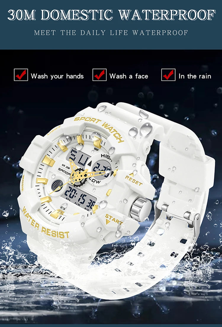 Digital Sports Watch – Waterproof LED Military Timepiece for Outdoor Men