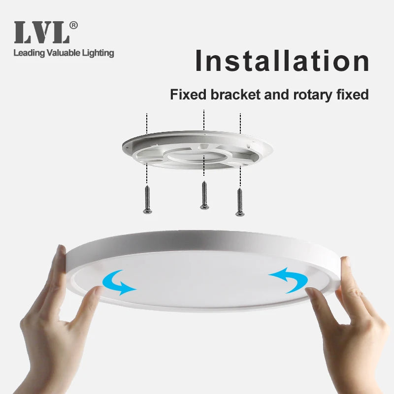 LED Ceiling Light – Wood Grain Golden Finish for Kitchen and Bedroom