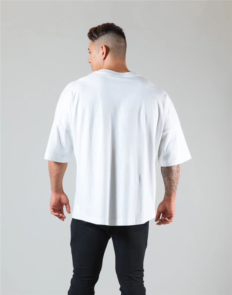 Cotton Gym T-Shirt – Short Sleeve for Men Workout Training Fitness
