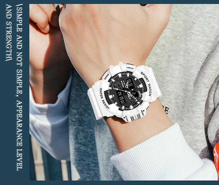 Digital Sports Watch – Waterproof LED Military Timepiece for Outdoor Men