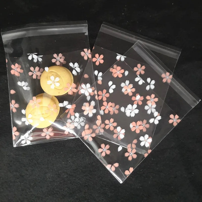 Self-Adhesive Bow-Knot Cookie Bags – 10x10cm Plastic Packaging for Parties