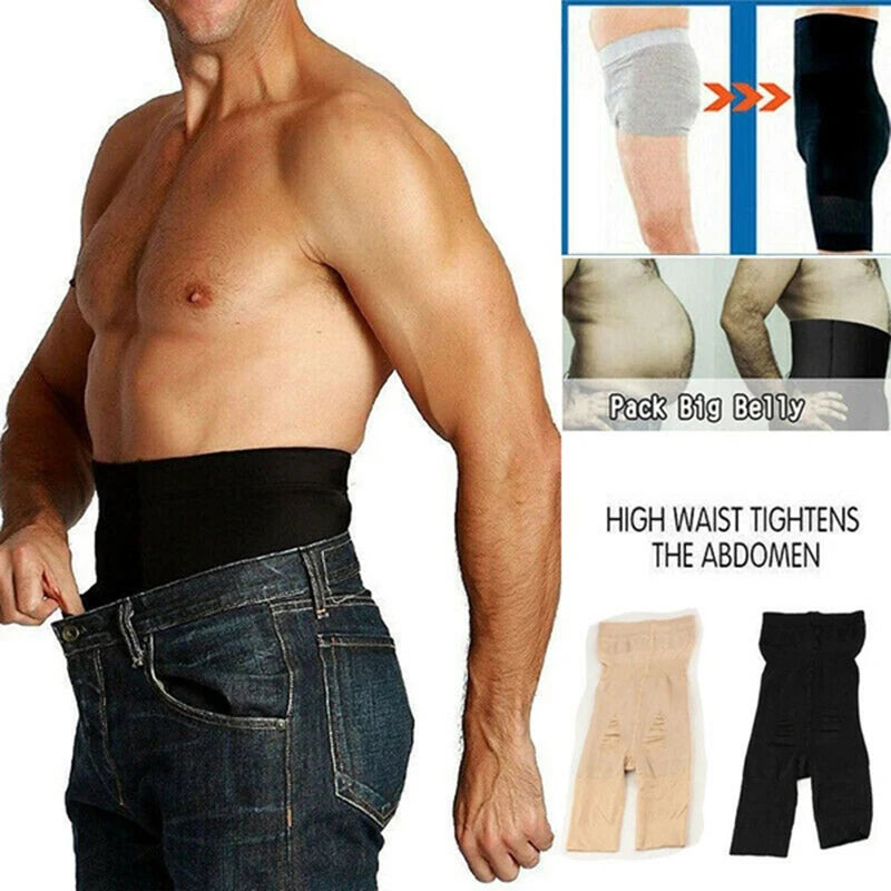Compression Waist Trainer Shorts – Slimming Body Shaper for Men
