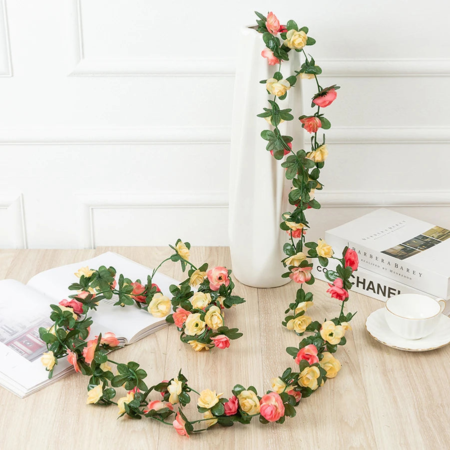 Artificial Rose Rattan Vine – 250CM Floral Garland for Wedding Home Decor