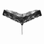 Lace G-String Thong – Pearl Back Bow Details for Sexy Lingerie
