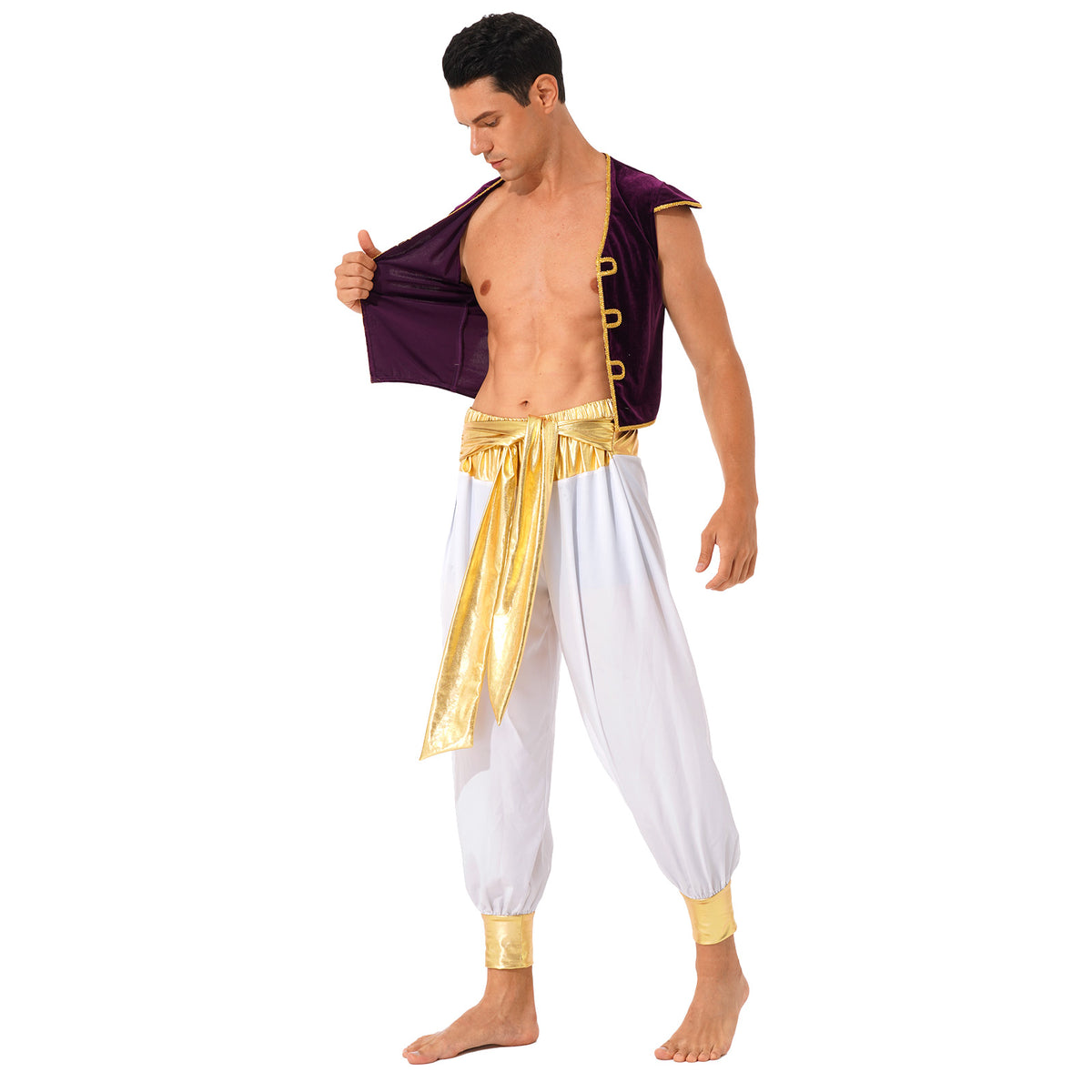 Arabian Prince Costume – Men’s Aladdin Cosplay Outfit for Halloween