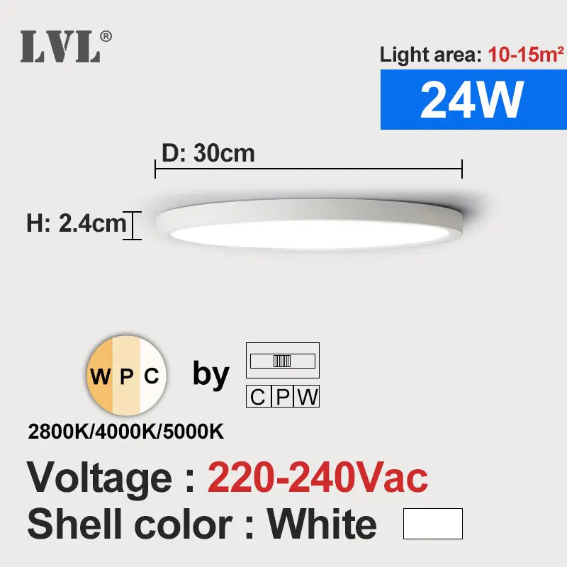 LED Ceiling Light – Wood Grain Golden Finish for Kitchen and Bedroom