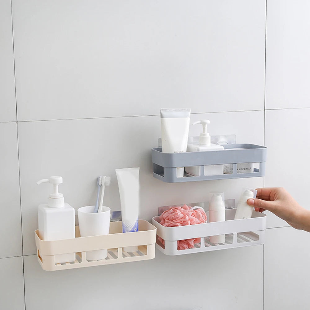 Adhesive Corner Shower Shelf – Wall Mounted Storage for Bathroom and Kitchen