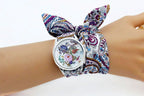 Fabric Wristwatch – Silver Quartz Analog Timepiece for Women