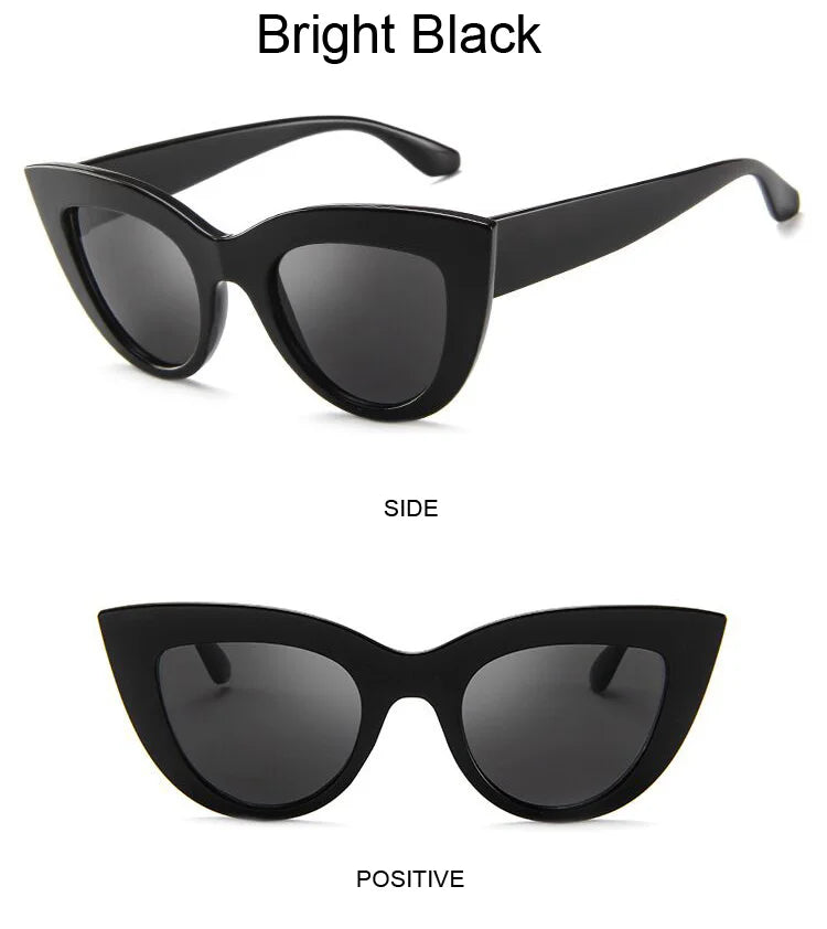 Retro Cat Eye Sunglasses – Oversized Plastic Frames for Women Fashion