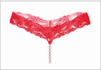 Lace G-String Thong – Pearl Back Bow Details for Sexy Lingerie