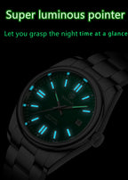 Stainless Steel Mechanical Watch – 10Bar Waterproof for Diving and Sports
