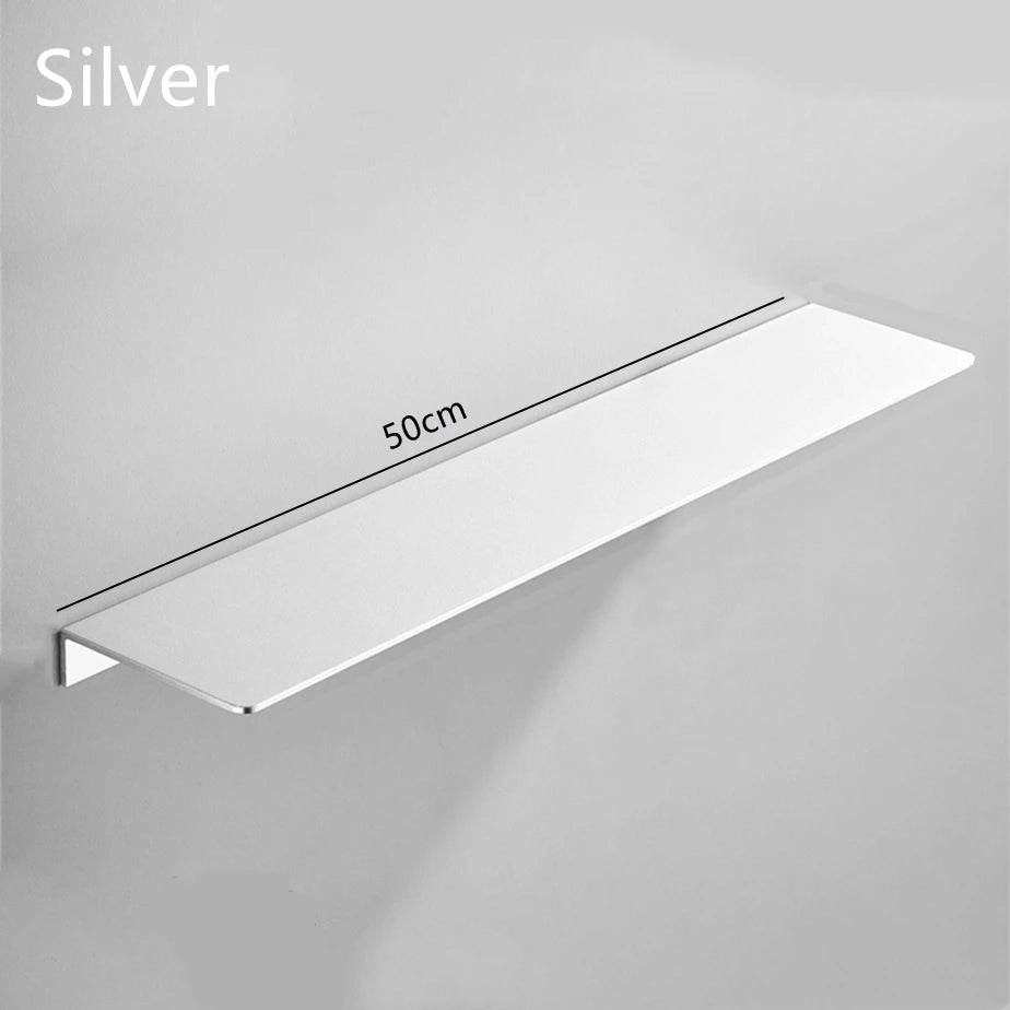 Aluminum Wall Storage Shelf – Bathroom Mirror Organizer for Shower Room
