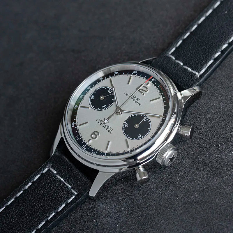Sugess 1963 Mechanical Chronograph Watch – Sapphire Pilot Style for Men