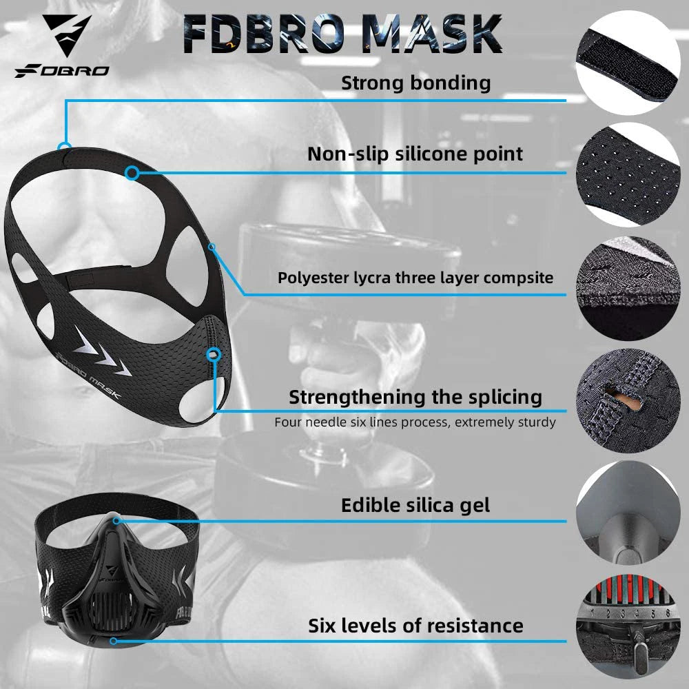 Elevation Training Mask – Black Fitness Gear for Running and Gym Workouts