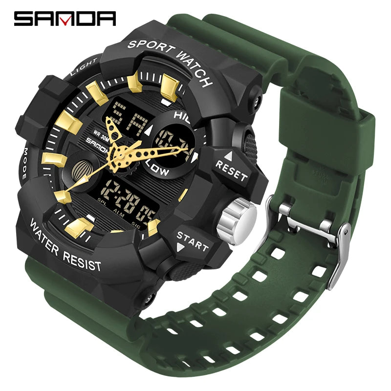 Digital Sports Watch – Waterproof LED Military Timepiece for Outdoor Men