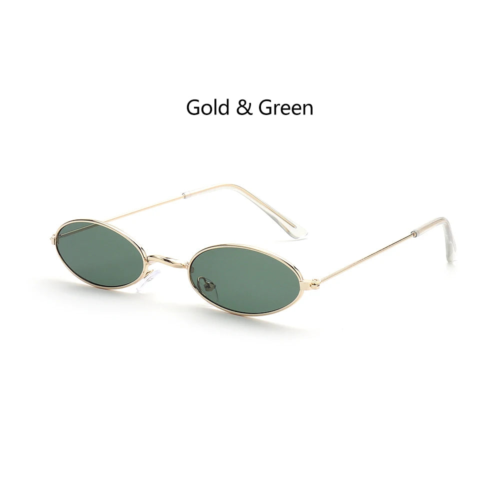 Retro Small Oval Sunglasses – UV400 Gradient Mirror Shades for Festival Wear