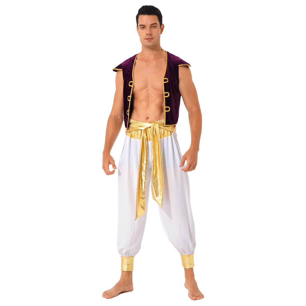 Arabian Prince Costume – Men’s Aladdin Cosplay Outfit for Halloween